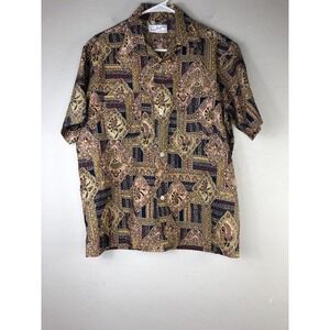 VTG Rendezvous by Crocodile Mens M Short Sleeve Button‎ Front Shirt